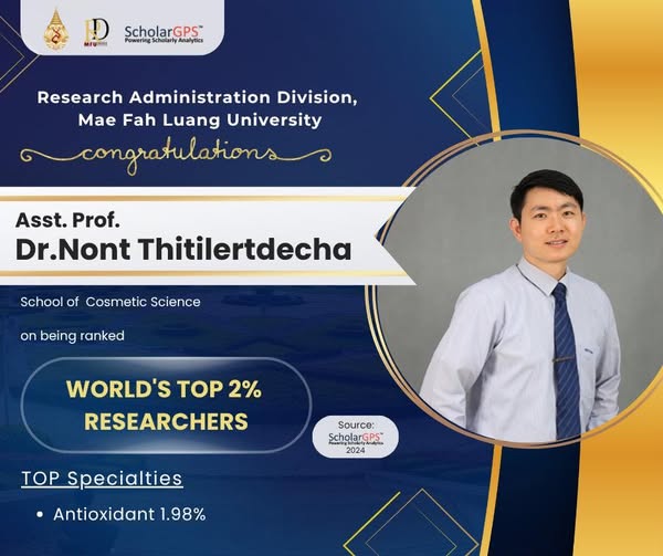 Congratulations to Assistant Professor Dr. Nont Thitlertdecha from the Research Administration Division, Mae Fah Luang University.