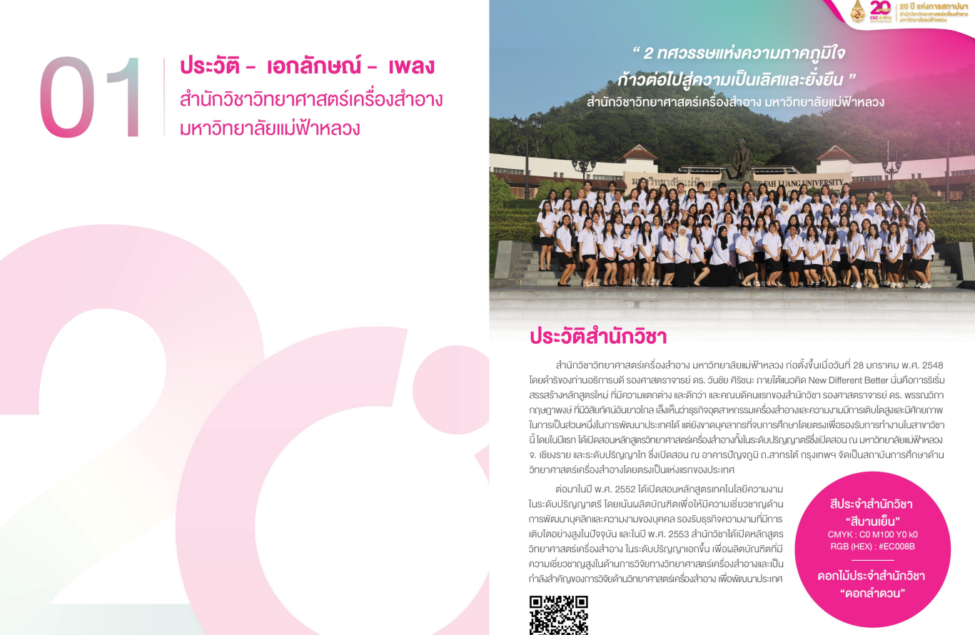 สูจิบัตร - 20 ปี แห่งการสถาปนาสำนักวิชาวิทยาศาสตร์สุขภาพ มฟล.