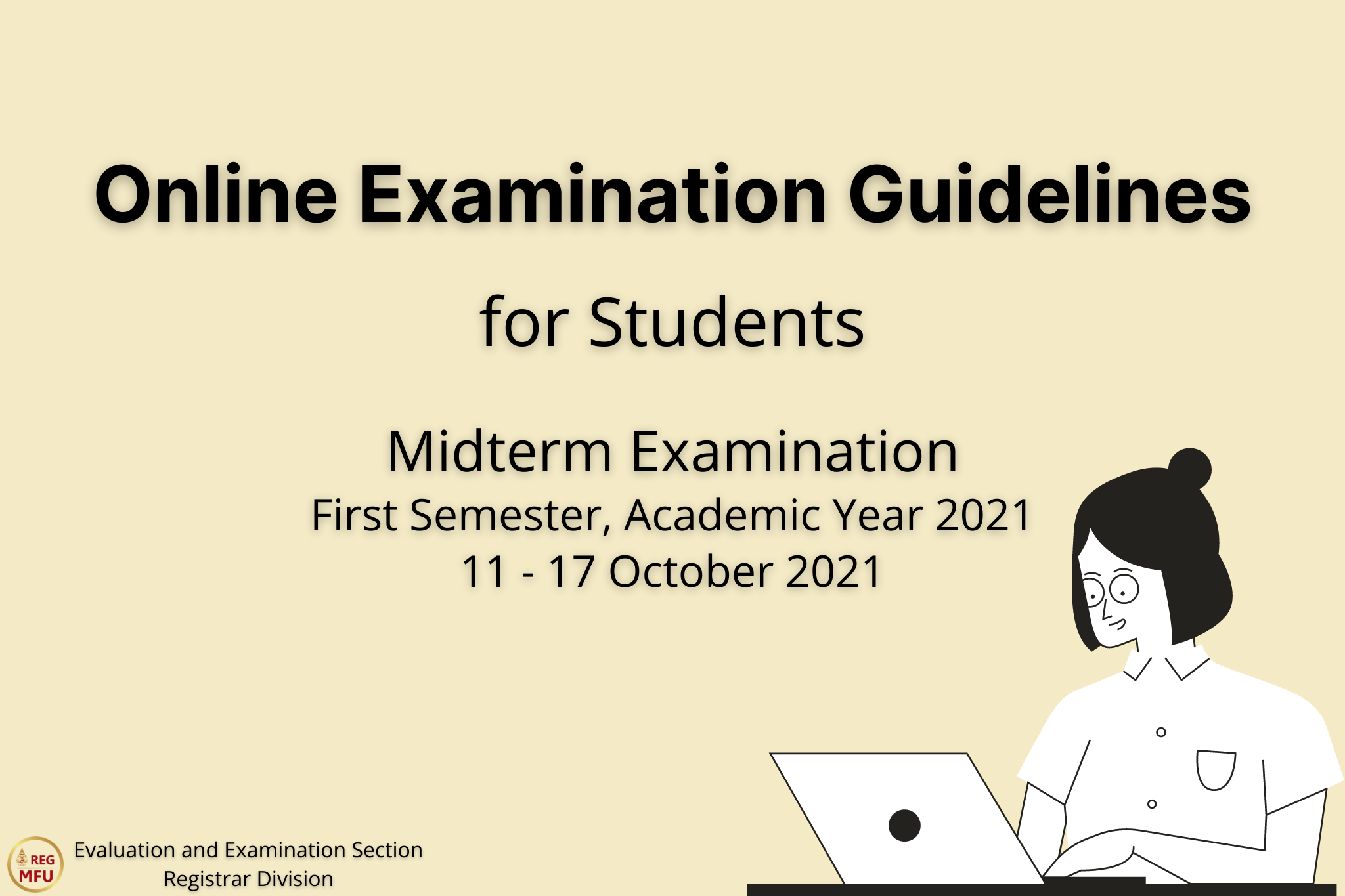 Guidelines for online examination preparation of midterm examination, First Semester, Academic Year 2021
